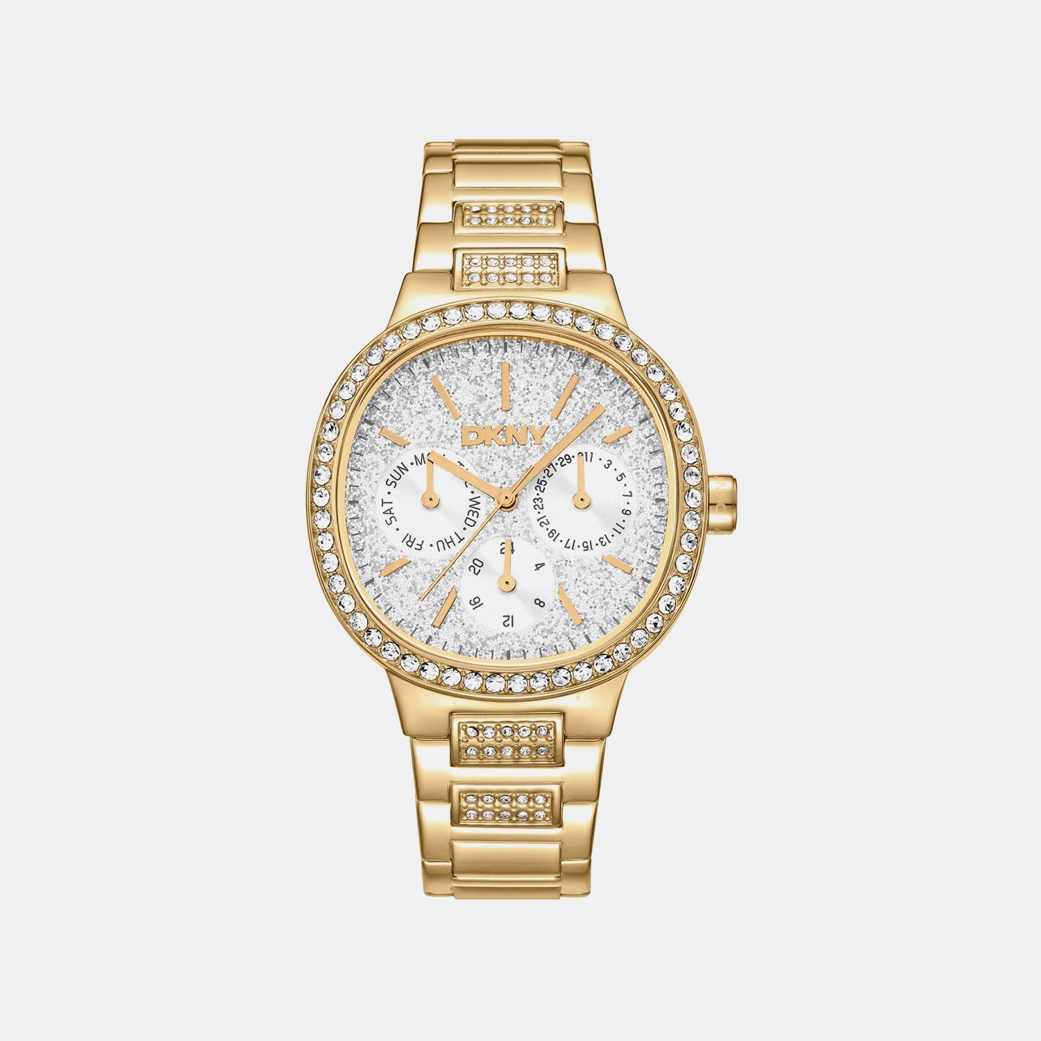 Evening Women Quartz Silver Dial Multi-Function Stainless Steel Watch DK1L084M0225