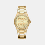 Logo Women Quartz Champagne Dial Analog Stainless Steel Watch DK1L102M0035