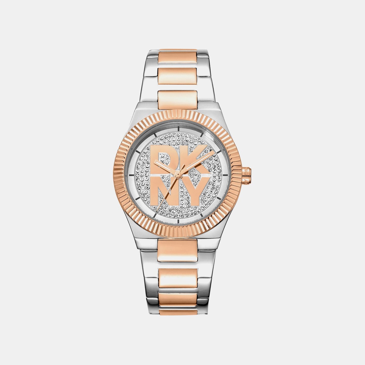 Logo Women Quartz Silver Dial Analog Stainless Steel Watch DK1L102M0255