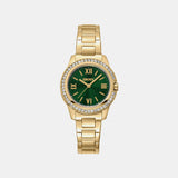 Evening Women Quartz Green Dial Analog Stainless Steel Watch DK1L105M0065