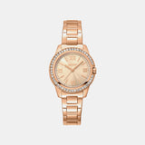 Evening Women Quartz Rose Gold Dial Analog Stainless Steel Watch DK1L105M0075