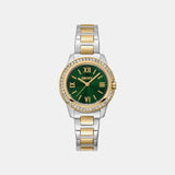 Evening Women Quartz Green Dial Analog Stainless Steel Watch DK1L105M0095