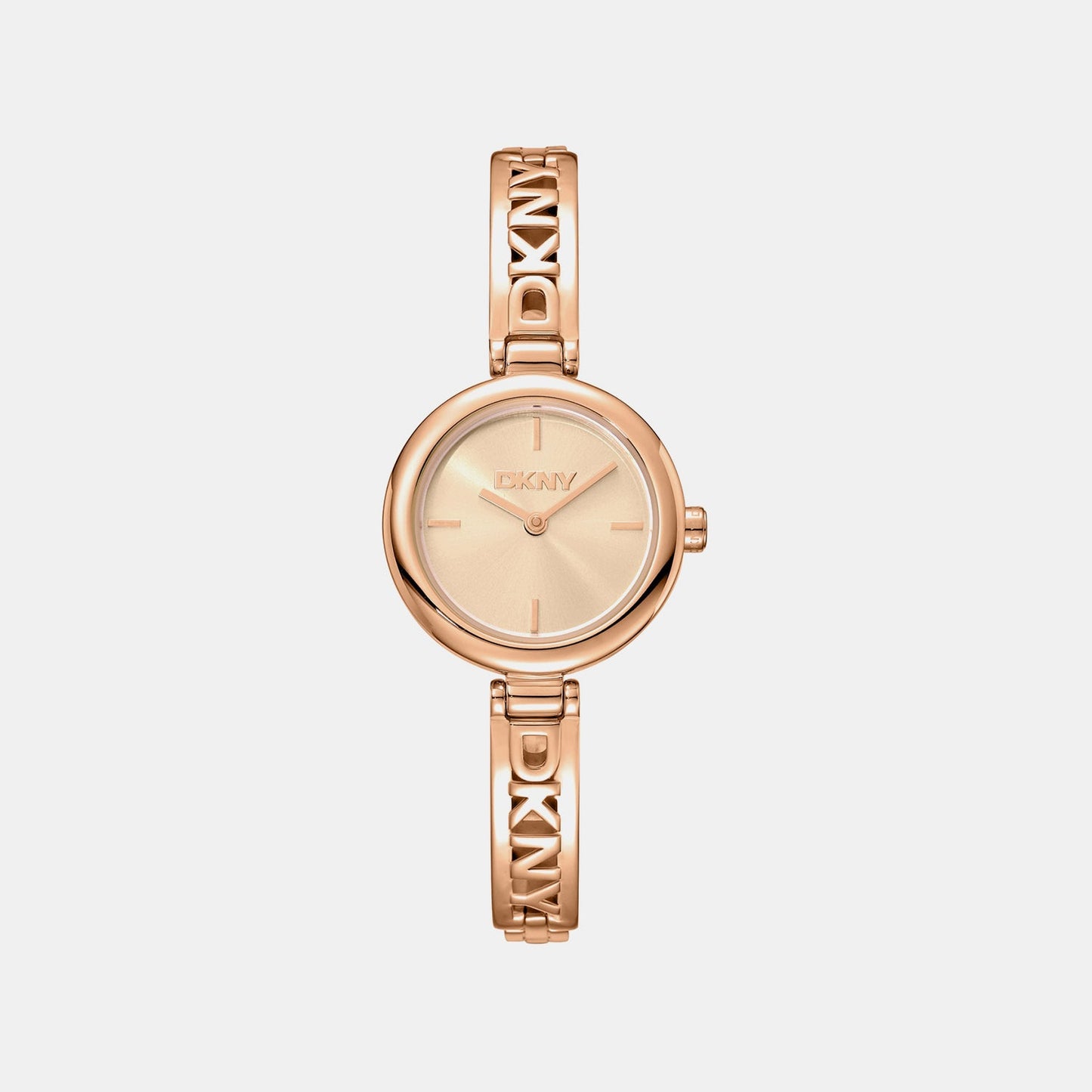 Logo Women Quartz Rose Gold Dial Analog Stainless Steel Watch DK1L115M0055