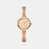 Logo Women Quartz Rose Gold Dial Analog Stainless Steel Watch DK1L115M0055