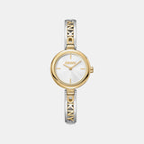 Logo Women Quartz Silver Dial Analog Stainless Steel Watch DK1L115M0065