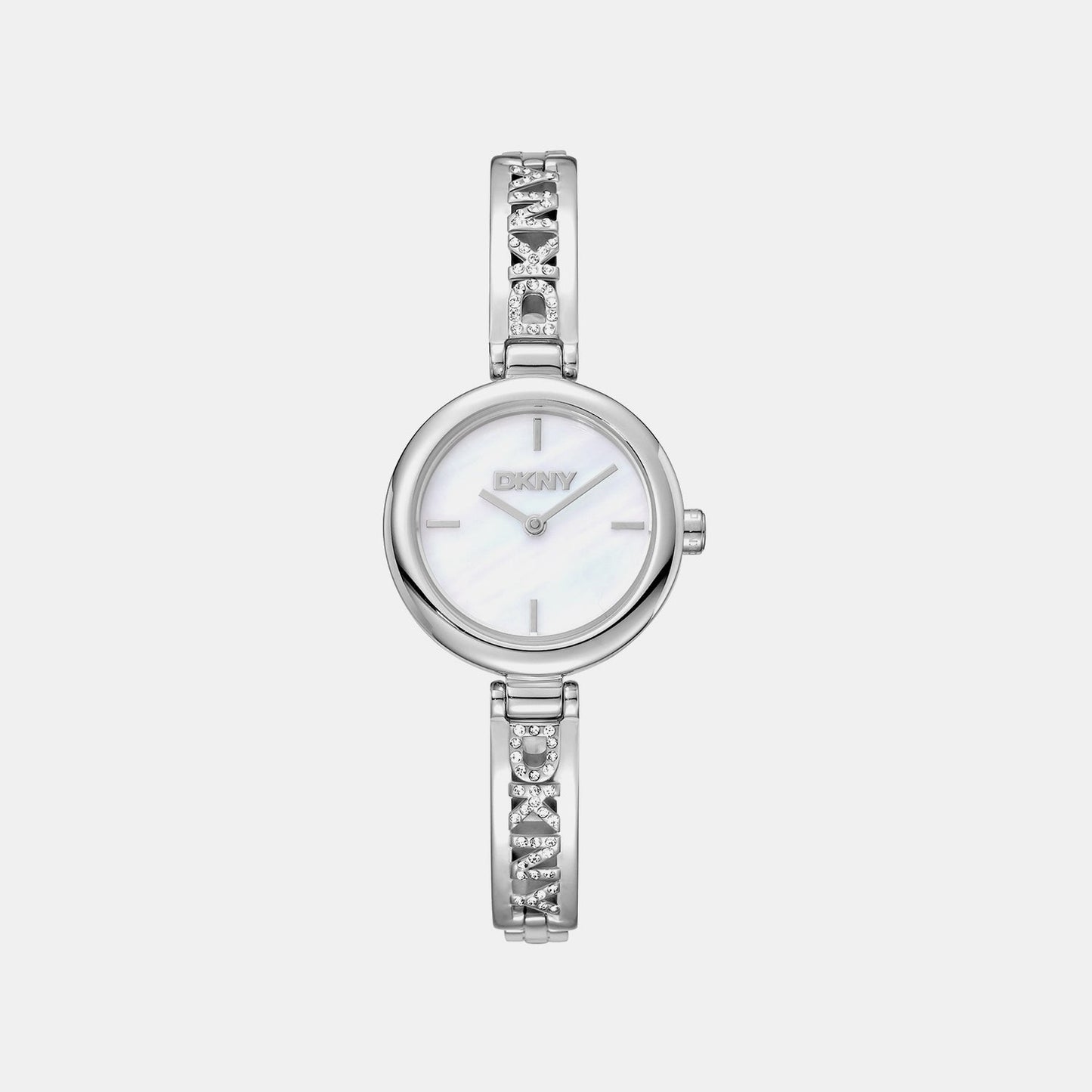 Logo Women Quartz Mother Of Pearl Dial Analog Stainless Steel Watch DK1L115M0215