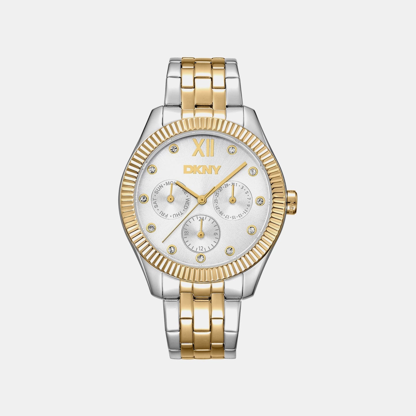 Everyday Women Quartz Silver Dial Multi-Function Stainless Steel Watch DK1L128M0085