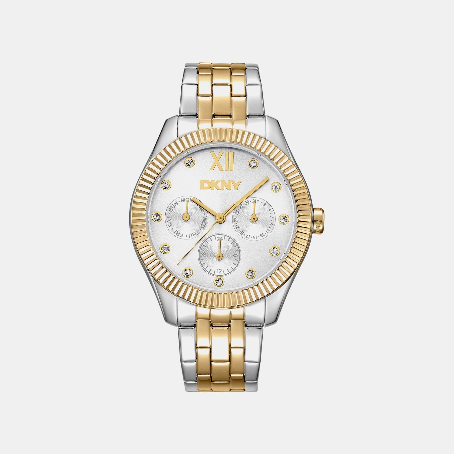 Everyday Women Quartz Silver Dial Multi-Function Stainless Steel Watch DK1L128M0085