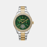 Evening Women Quartz Green Dial Multi-Function Stainless Steel Watch DK1L129M0085