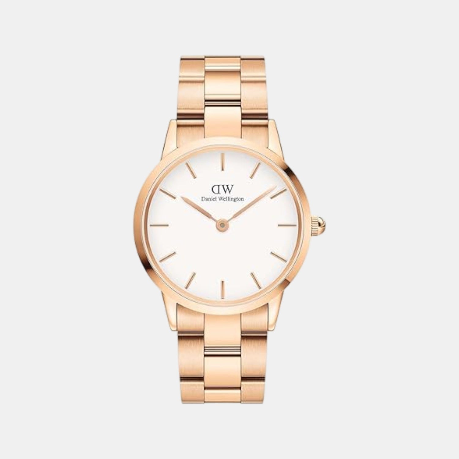 Iconic Unisex Quartz White Dial Analog Stainless Steel Watch DW00100209K