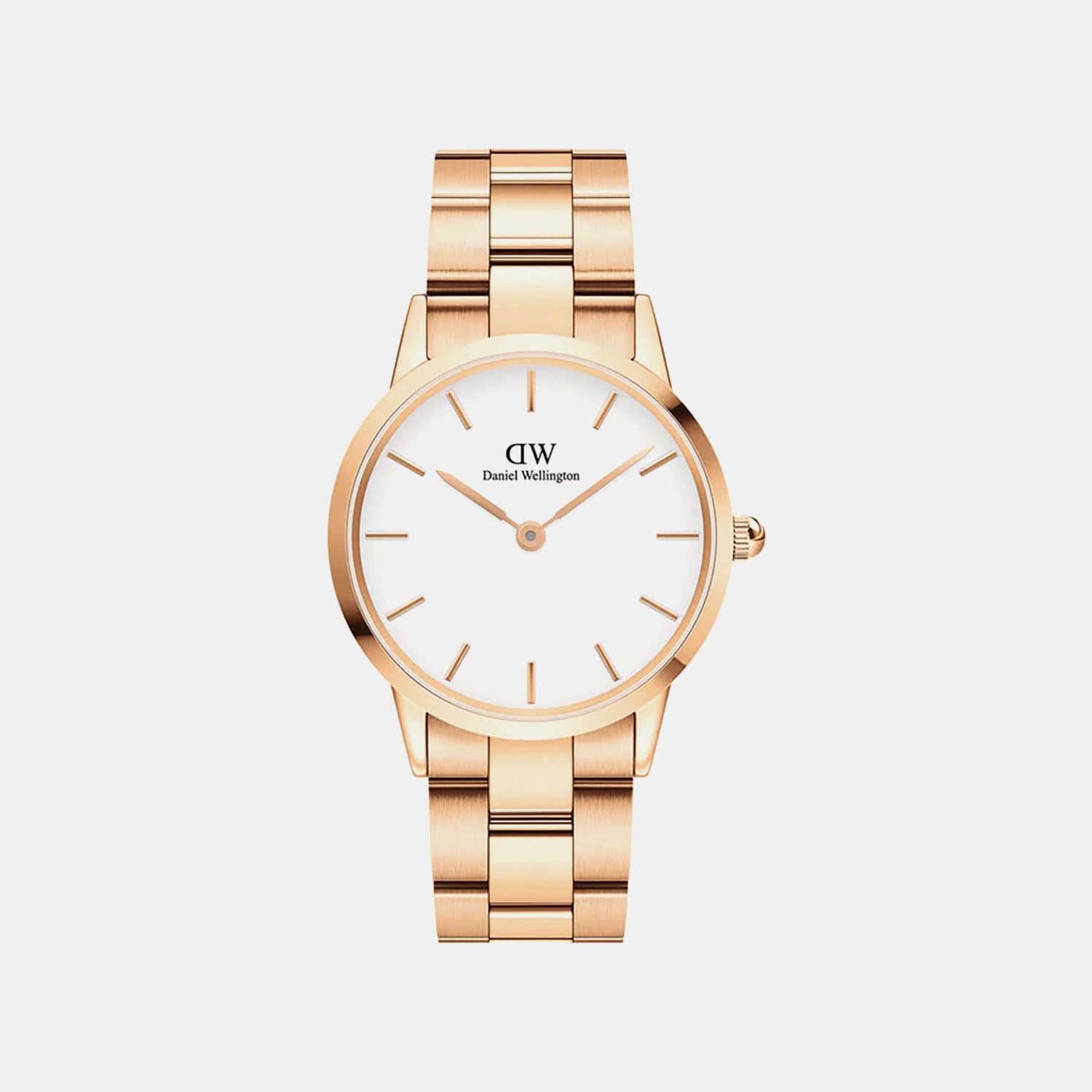 Iconic Unisex Quartz White Dial Analog Stainless Steel Watch DW00100209K