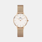 Petite Women Quartz White Dial Analog Mesh Watch DW00100219K