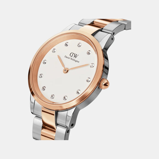 Iconic Women Quartz White Dial Analog Stainless Steel Watch DW00100359