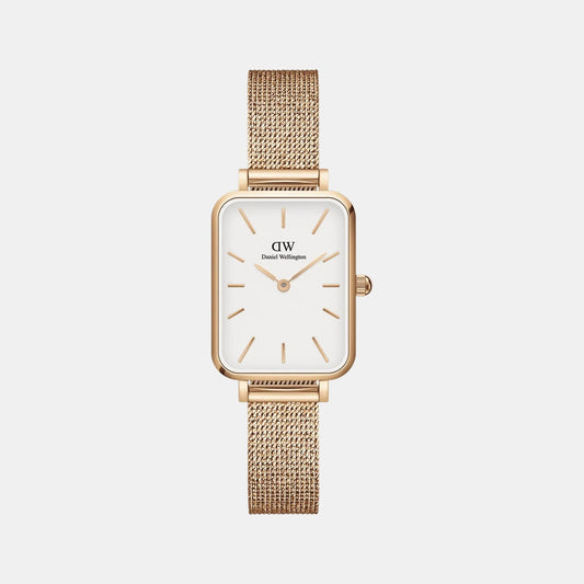 Quadro Women Quartz White Dial Analog Stainless Steel Watch DW00100431K