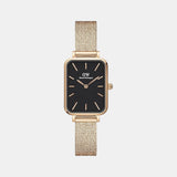 Quadro Women Quartz Black Dial Analog Mesh Watch DW00100432K