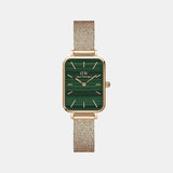 Quadro Women Quartz Green Dial Analog Stainless Steel Watch DW00100437