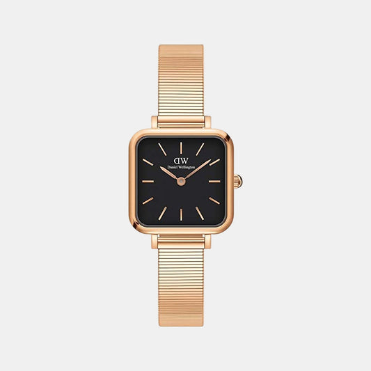 Quadro Women Quartz Black Dial Analog Stainless Steel Watch DW00100518
