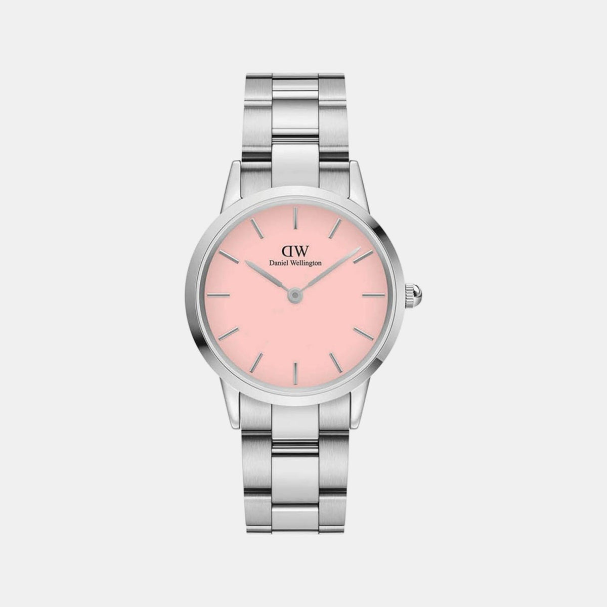 Iconic Women Quartz Pink Dial Analog Stainless Steel Watch DW00100536