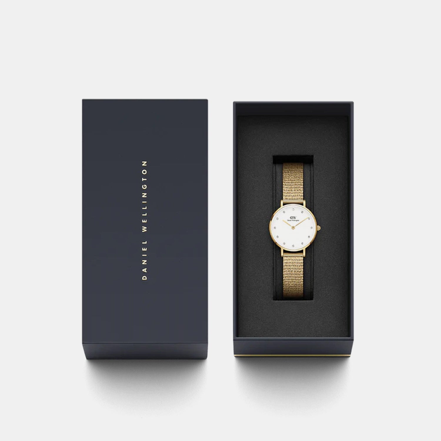 Petite Women Quartz White Dial Analog Mesh Watch DW00100604K