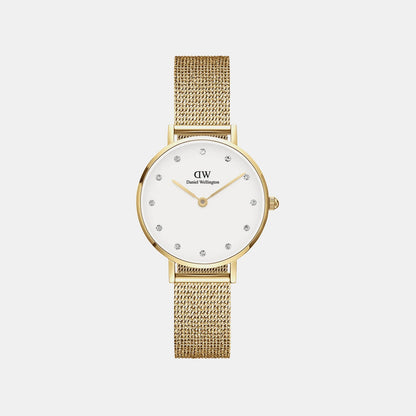Petite Women Quartz White Dial Analog Mesh Watch DW00100604K