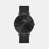 Classic Men Quartz Black Dial Analog Stainless Steel Watch DW00100632K