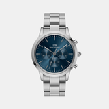 Iconic Men Quartz Blue Dial Chronograph Stainless Steel Watch DW00100644K