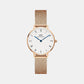 Petite Women Quartz White Dial Analog Stainless Steel Watch DW00100681K