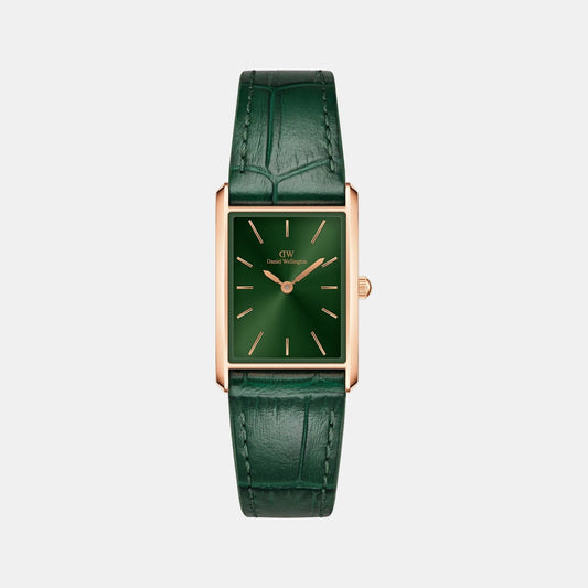 Women Quartz Green Dial Analog Stainless Steel Watch DW00100694K
