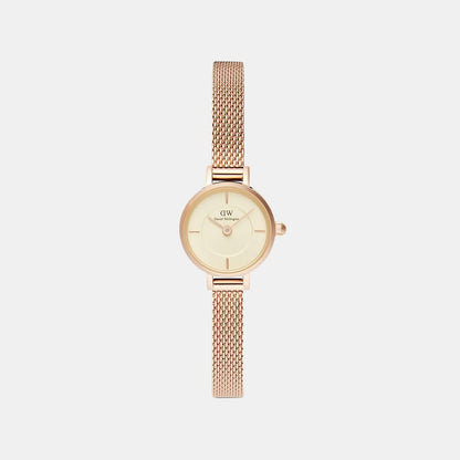 Women Quartz Champagne Dial Analog Stainless Steel Watch DW00100741K