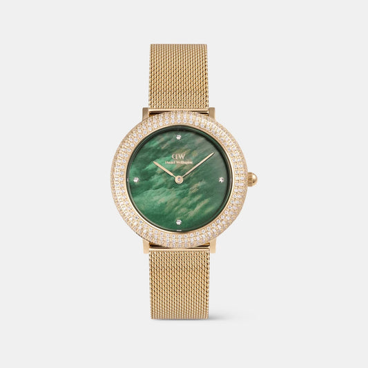 Women Quartz Green Dial Analog Stainless Steel Watch DW00100824K