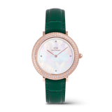 Crystalline Bezel Green Croc Rose Gold