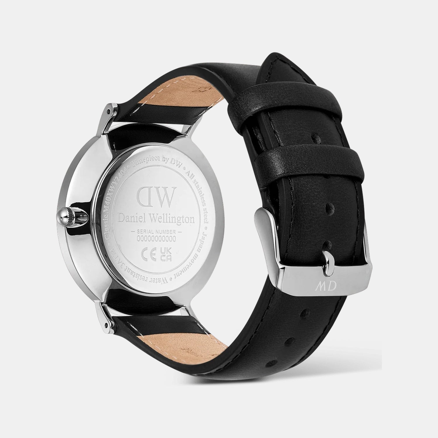 Classic Day Date Men Quartz White Dial Analog Leather Watch DW00100832K