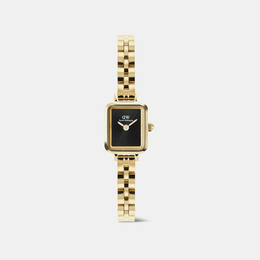 Quadro Women Quartz Black Dial Analog Stainless Steel Watch DW00100851K