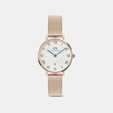 Petite Women Quartz White Dial Analog Mesh Watch DW00100856K