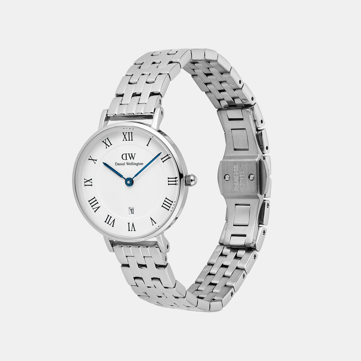 Petite Women Quartz White Dial Analog Stainless Steel Watch DW00100859K