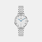 Petite Women Quartz White Dial Analog Stainless Steel Watch DW00100859K