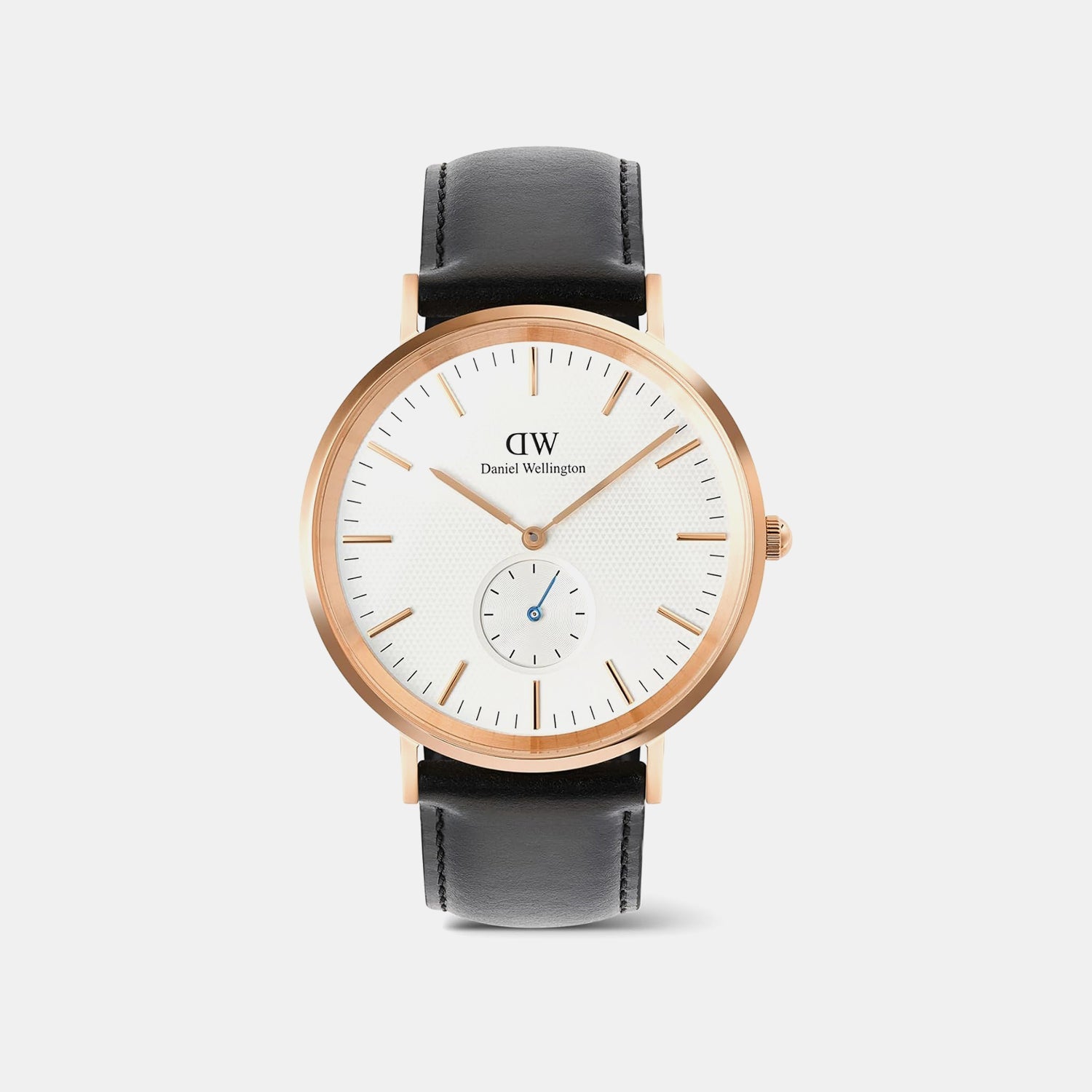 Classic Men Quartz Beige Dial Analog Leather Watch DW00100870