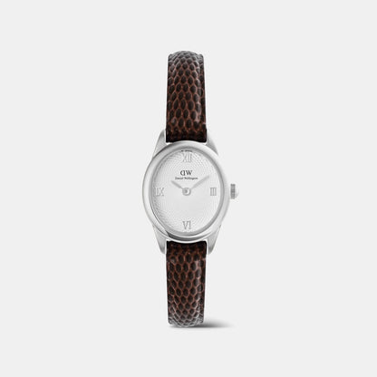 Ophelia Women Quartz Silver Dial Analog Leather Watch DW00100888K