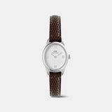 Ophelia Women Quartz Silver Dial Analog Leather Watch DW00100888K