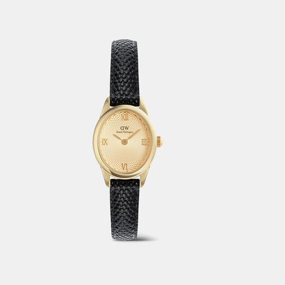 Women Quartz Gold Dial Analog Leather Watch DW00100897K