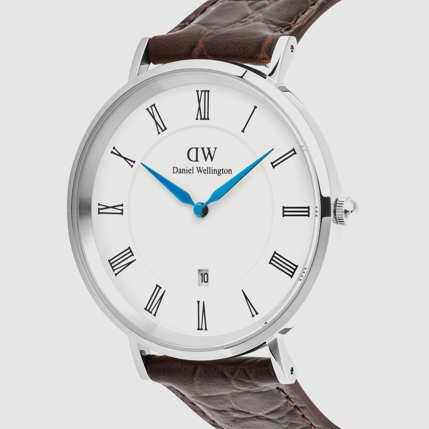 Men Quartz White Dial Analog Leather Watch DW00100911K