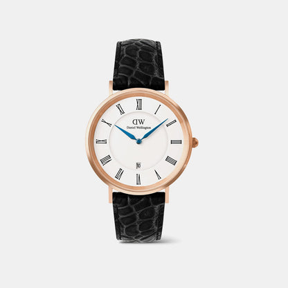 Classic Men Quartz White Dial Analog Leather Watch DW00100916K