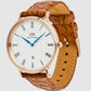 Classic Men Quartz White Dial Analog Leather Watch DW00100918K
