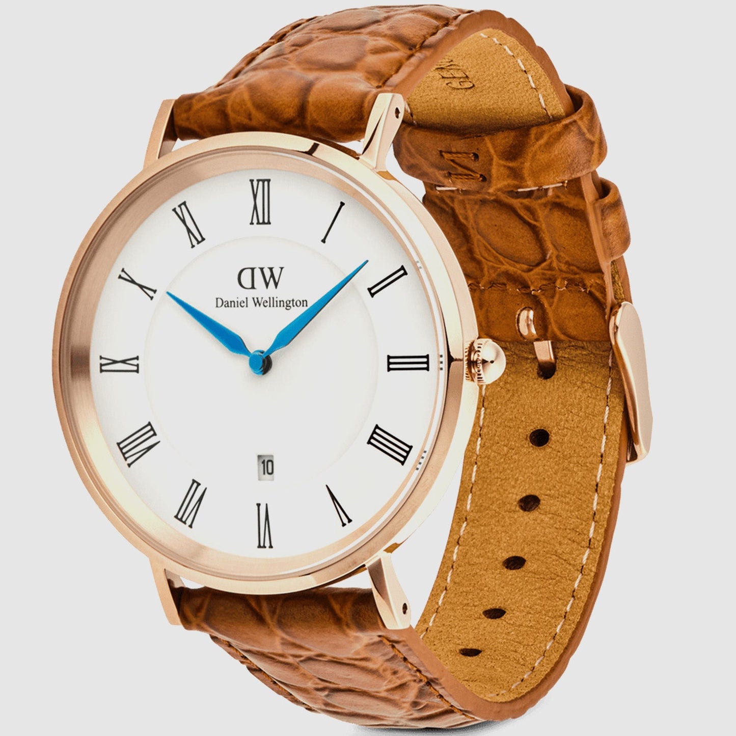 Classic Men Quartz White Dial Analog Leather Watch DW00100918K