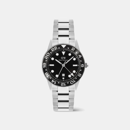 Iconic Men Quartz Black Dial Analog Stainless Steel Watch DW00100919K