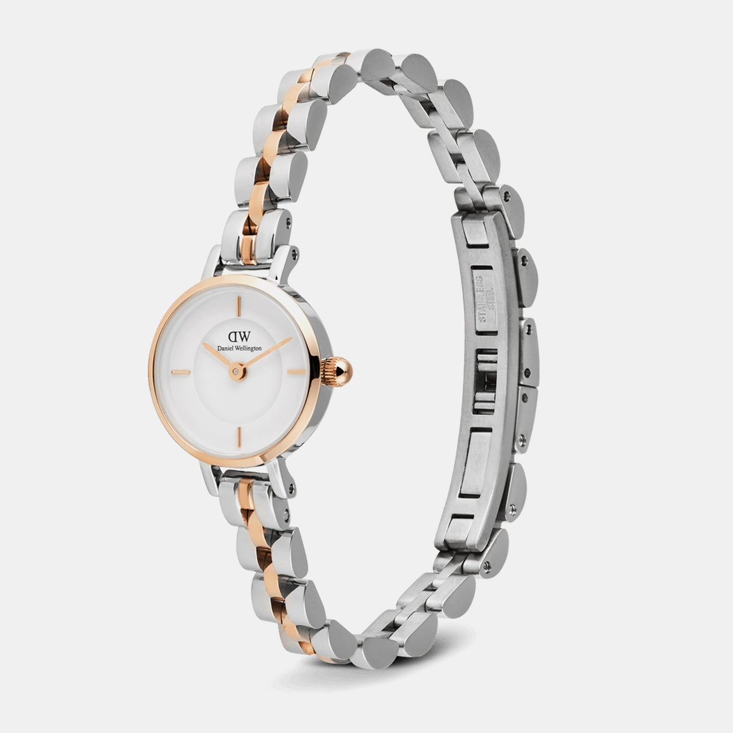 Petite Mini Arch Women Quartz White Dial Analog Stainless Steel Watch DW00100924K