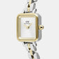 Quadro Mini Arch 3-Link Women Quartz White Dial Analog Stainless Steel Watch DW00100925K