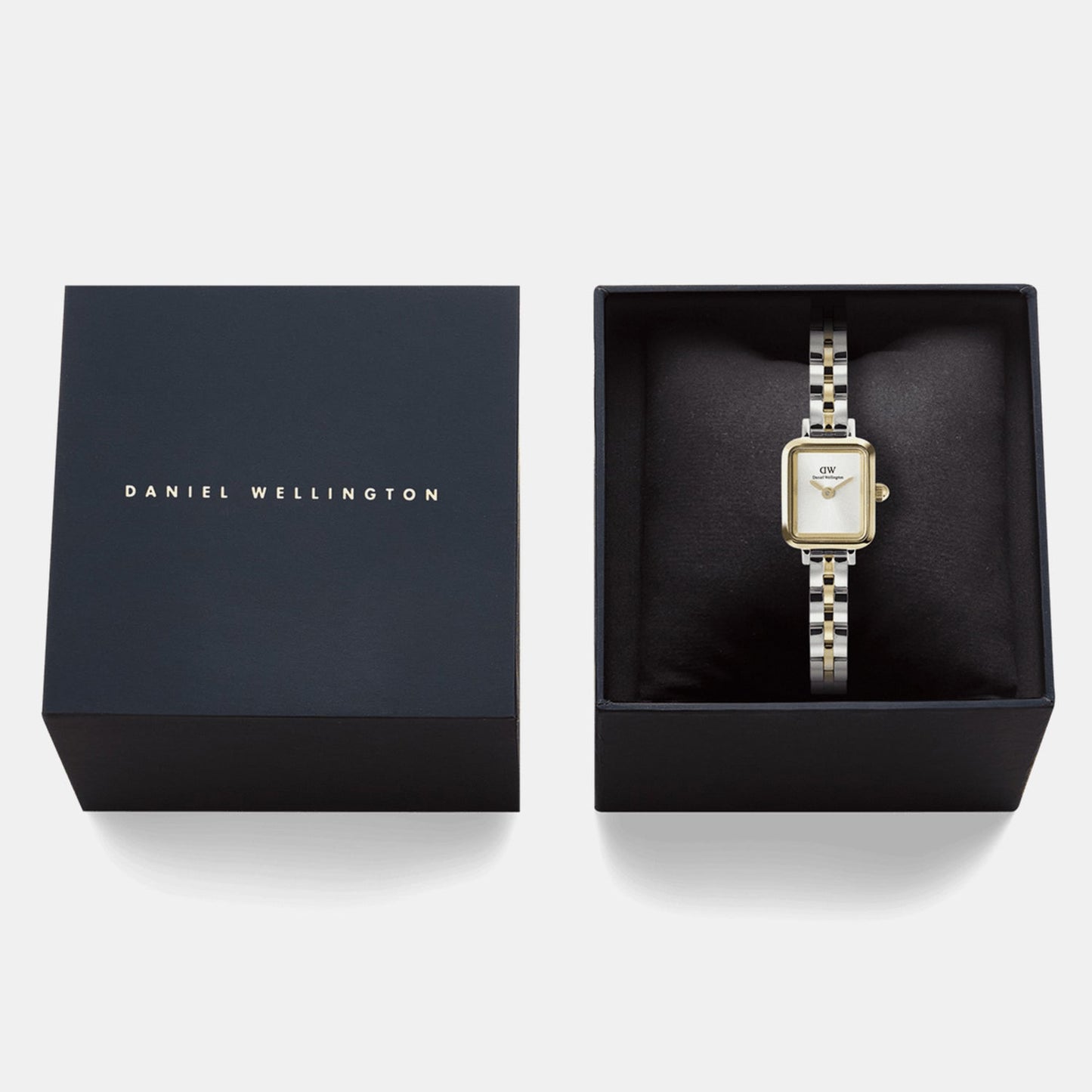 Quadro Mini Arch 3-Link Women Quartz White Dial Analog Stainless Steel Watch DW00100925K