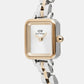 Quadro Mini Arch 3-Link Women Quartz White Dial Analog Stainless Steel Watch DW00100926K