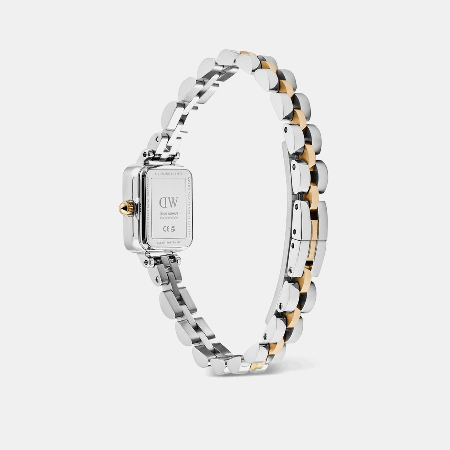 Quadro Mini Arch 3-Link Women Quartz White Dial Analog Stainless Steel Watch DW00100926K